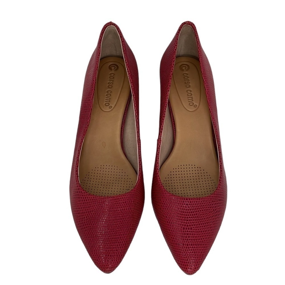 Corso Como Shoes Womens 7 Red Pumps Heels Pointed Toes Slip On